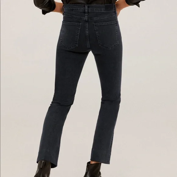 Mango Charcoal Straight Fit Jeans - Picture 3 of 8